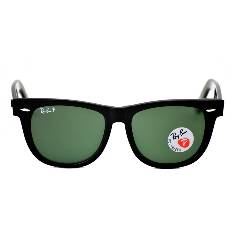 Ray-Ban Black RB2140 Polarized Wayfarer with Green Lenses